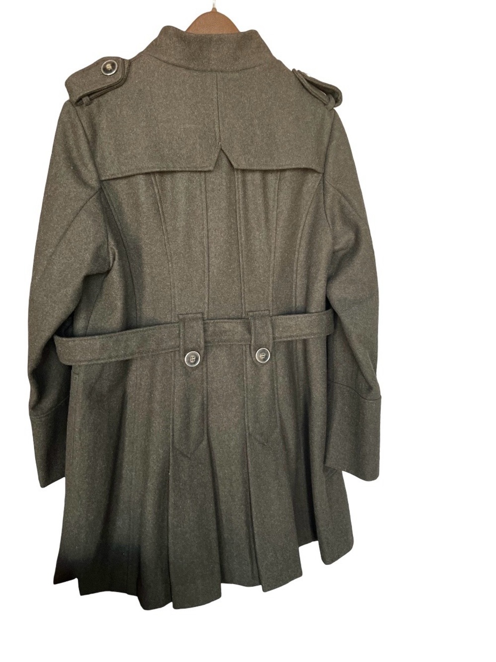 Green with Envy Women’s Green Wool Blend Military Style Coat size XL!